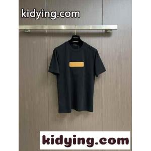 VVN パッチ ショートスリーブコットンクルーネック ルイ・ヴィトン Tシャツ コピー ブラックkid26WrOvqy