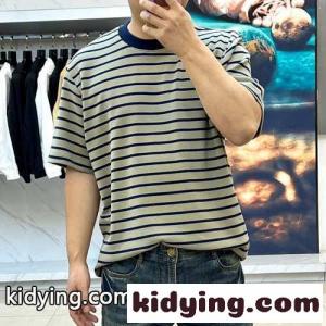 カジュアル お洒落 ボーダー柄 半袖Tシャツ グッチ スーパーコピー Tシャツ コピー カーキkid26i0zS9b