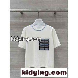 お洒落 ポケット付き ショートスリーブニット エルメス コピーブランド ニット コピー ホワイトkid26eimWLz