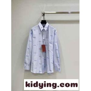 ロゴ入り ストライプ コットンシャツ グッチ ブランド コピー シャツ コピー ユニセックスkid26K5jiae
