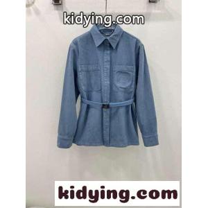ベルト付き デニムシャツ フェンディ コピーブランド シャツ コピー レディース トップスkid26n4fyGD