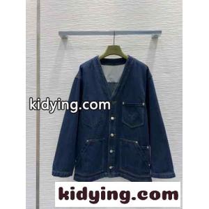 カジュアル Vネック オーバーサイズ デニムジャケット グッチ ブランド コピー ジャケット コピーkid26r4D4ba