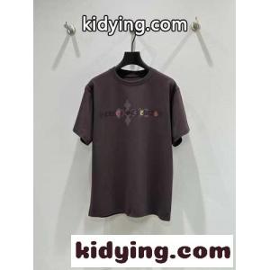 ユニセックス プリント 半袖Tシャツ クロムハーツ コピー Tシャツ コピー コットン ダークブラウンkid26nGLn8D
