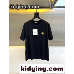 シンプル カジュアル コットン 半袖Tシャツ モンクレール コピー Tシャツ コピー ブラックkid26vu0P5v