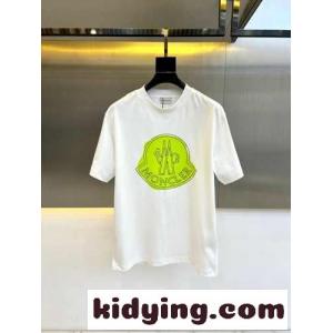 シンプル ロゴプリント クルーネック 半袖Tシャツ モンクレール コピー Tシャツ コピー ホワイトkid26CaWziq
