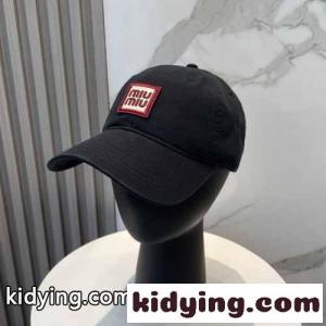 定番 お洒落 ロゴパッチ 帽子 ミュウミュウ スーパーコピー キャップ 偽物 ブラックkid26X1XXfC