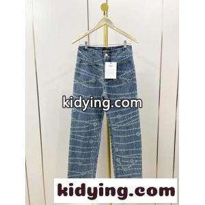 お洒落 プリント デニムパンツ シャネル コピー ジーンズ コピー レディース ライトブルーkid26aCS5Tj