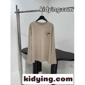 カジュアル 合わせやすい ボーダー柄 長袖Tシャツ ミュウミュウ コピー Tシャツ コピーkid265biCGz
