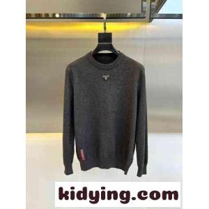 シンプル ウールブレン ニット プラダ コピーブランド セーター コピー クルーネック グレーkid26ria8je