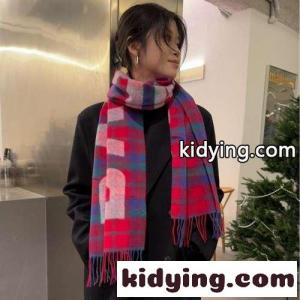 バレンシアガ コピーブランド スカーフ 偽物 カシミヤ 定番 お洒落 ロゴ入り チェック柄 マフラーkid26mCOTPb