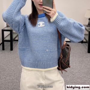 セリーヌ ブランド コピー セーター コピー お洒落 合わせやすい クルーネック レディース トップスkid26P9jqai