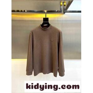 シンプル 快適 カットソー エルメネジルド・ゼニア Tシャツ コピー ブラウンkid26uiuq8D