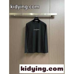 シンプル 上品 ロゴプリント コットン 長袖Tシャツ ドルチェ&ガッバーナ ブランド コピー Tシャツ コピー ブラックkid26jW5XDa