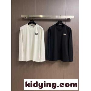 ドルチェ&ガッバーナ ブランド コピー Tシャツ コピー カジュアル ロゴプレート コットン 長袖Tシャツkid2655zCai
