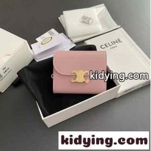 セリーヌ コピー 財布 スーパーコピー N級品 スムースレザー 3つ折り財布 ピンクkid26SP9DGD