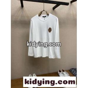 カジュアル お洒落 ロゴパッチ 長袖Tシャツ ドルチェ&ガッバーナ コピー Tシャツ コピー ホワイトkid26S1baey