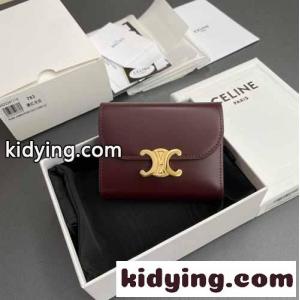セリーヌ コピー 財布 スーパーコピー N級品 スムースレザー 3つ折り財布 レッドkid26HT99Lb