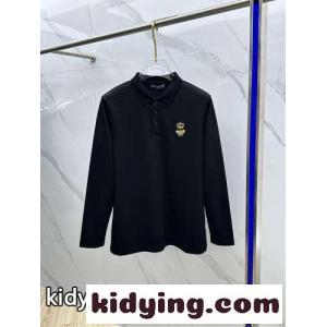 大人 カジュアル ロゴパッチ コットンピケ 長袖 ポロシャツ ドルチェ&ガッバーナ コピー Tシャツ コピー ブラックkid265vuWDu