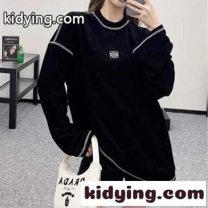 カジュアル リラックスフィット 長袖Tシャツ ロエベ コピーブランド Tシャツ コピー ブラックkid26H5HHLf
