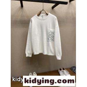 コットンブレンド ニット トップス ロエベ コピーブランド セーター コピー プルオーバー ホワイトkid26L5zCKD