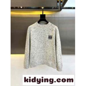 カジュアル 秋冬 ウール プルオーバー ロエベ コピー セーター コピー クルーネック グレーkid26XrKj8b