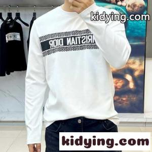 ベーシック カジュアル ロゴ入り 長袖Tシャツ クリスチャン・ディオール コピー Tシャツ コピー ホワイトkid26aWPrCi