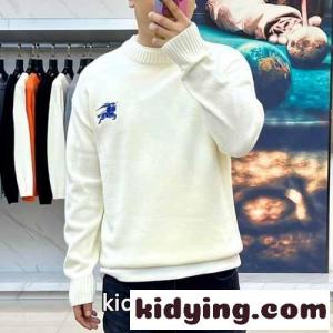 お洒落 カジュアル バーバリー ブランド コピー セーター 偽物 メンズ クルーネック  トップス ホワイトkid260H5jyi