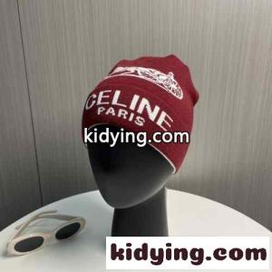 人気 ロゴ入り ニットキャップ セリーヌ ブランド コピー 帽子 偽物 お洒落 合わせやすい レッドkid26r85X1z