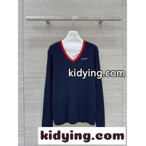 カシミヤ 配色 Vネックセーター ミュウミュウ スーパーコピー セーター コピー 合わせやすいkid26uG1TXD