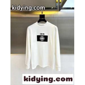 人気 dior コピー AND STONE ISLAND 長袖Tシャツ クリスチャン・ディオール コピー Tシャツ コピー ホワイトkid26CO9b0f