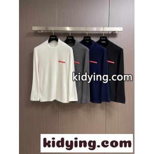 シンプル 合わせやすい クルーネック プラダ コピーブランド Tシャツ コピー 長袖Tシャツkid26bC4HPj