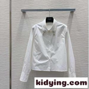 エンブロイダリー ポプリン シャツ プラダ スーパーコピー シャツ コピー レディース トップスkid2695rG5f