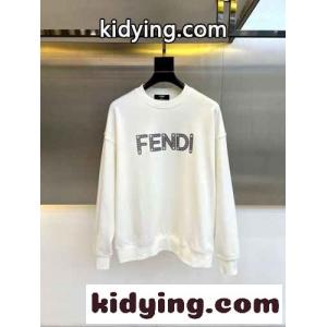 カジュアル ゆったり ロゴ入り フェンディ コピーブランド Tシャツ コピー スウェットシャツ ホワイトkid26PHnmGr