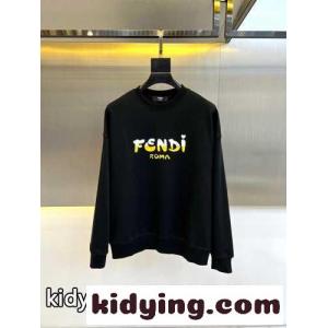 カジュアル フェンディ コピーブランド Tシャツ コピー ロゴ入り クルーネック スウェットシャツ ブラックkid26Ca4Lzy