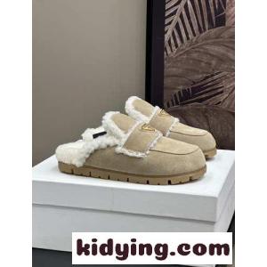 大人気 スエードxシアリング スリッパ プラダ スーパーコピー シューズ スーパーコピー ベージュkid26XHXbWn
