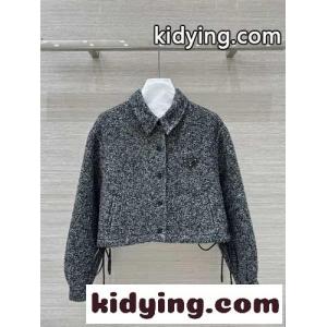 カジュアル ダブルフェイス カシミヤ ブルゾン プラダ コピーブランド ジャケット コピー グレーkid26buST5f