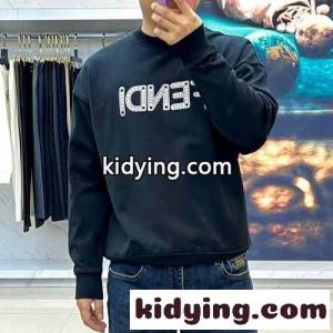 カジュアル ゆったり ロゴ入り フェンディ スーパーコピー Tシャツ コピー スウェットシャツ ブラックkid26P5HLnu