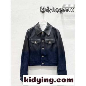 ロエベ コピー ジャケット偽物 トップス アウター レザー ハンサム ファッション感 お洒落 ブルーkid26OLjCqu