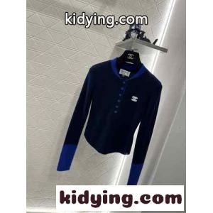 chanel コピーブランド セーター レディースコピー トップス 秋服 ニット 柔らかい 快適 シンプル ブルーkid26jiCyum
