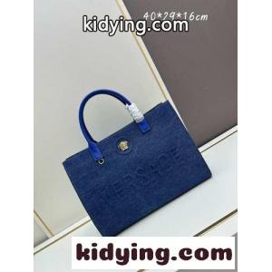 ラ・メドゥーサ デニム ラージ トートバッグ ヴェルサーチ コピーェ バッグ スーパーコピー ブルーkid26qyKbym