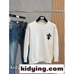 カジュアル ロゴ 合わせやすい クロムハーツ ブランド コピー セーター コピー ホワイトkid26WTbm4D