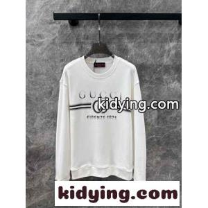 定番 ロゴプリント コットン スウェットシャツ グッチ ブランド コピー Tシャツ コピー ホワイトkid26G1bG1n
