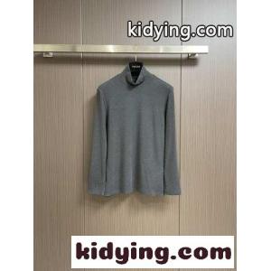ベーシック 合わせやすい タートルネック 長袖Tシャツ プラダ スーパーコピー Tシャツ コピー ダークグレーkid26DGz05z