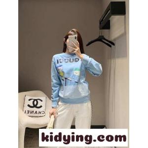 可愛い プリント グッチ ブランド コピー Tシャツ コピー 合わせやすい スウェットシャツkid26f8vuGn