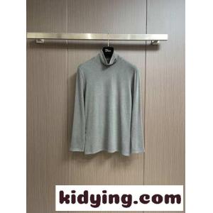 ベーシック 合わせやすい タートルネック 長袖Tシャツ プラダ コピー Tシャツ コピー ライトグレーkid26TbGfWD