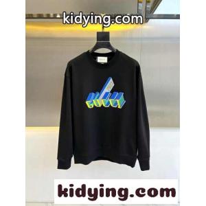 プリント コットン スウェットシャツ グッチ コピー Tシャツ コピー ユニセックス ブラックkid26rm89XD