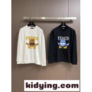 フェンディ コピー Tシャツ コピー クルーネック 定番 ロゴ入り コットン スウェットシャツkid26DuaGrm
