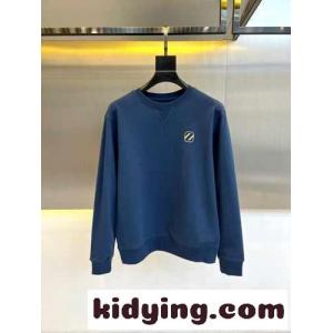 定番 合わせやすい スウェットシャツ エルメネジルド・ゼニア Tシャツ コピー ブルーkid2699zG9j