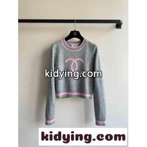 CCロゴ ロングスリーブ カシミヤ ニット シャネル コピー セーター コピー グレーkid26GrOnym