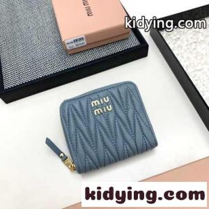 マテラッセレザー コンパクト財布 ミュウミュウ コピー 財布 コピー ブルーkid26Ln4jmu